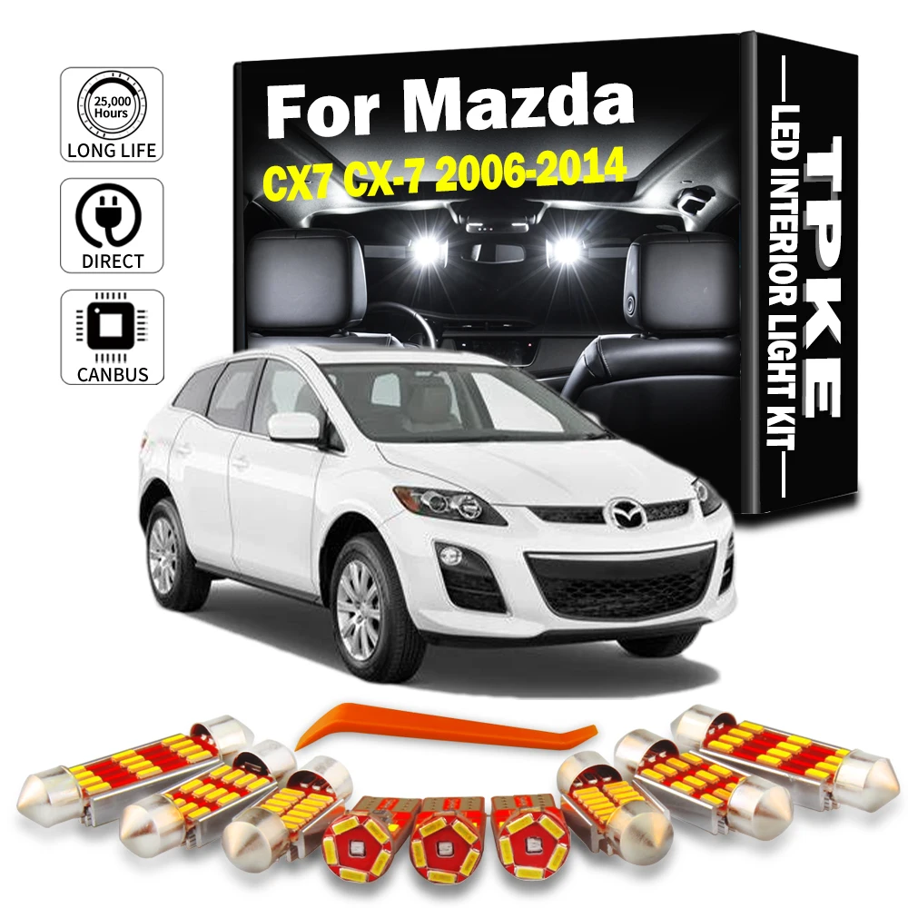 TPKE 11 Adet Canbus LED Ampuller İç Harita tavan aydınlatması Kiti Mazda CX7 CX-7 2006 - 2009 2010 2011 2012 2013 2014 Araba Aksesuarları