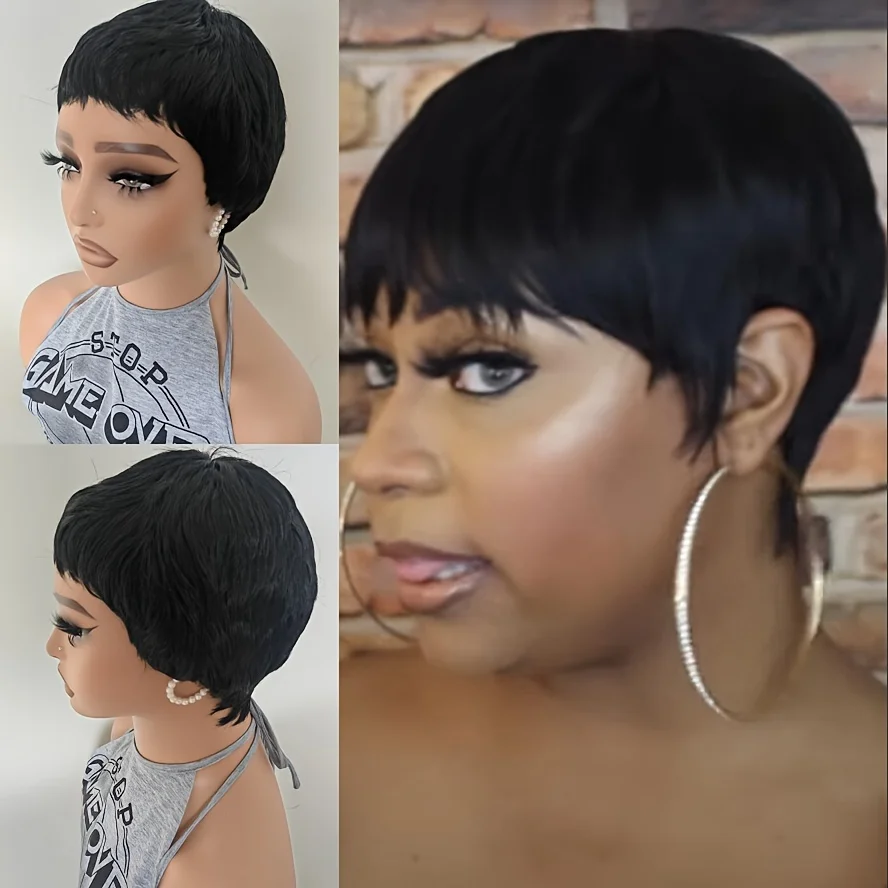 Short Gray Synthetic Wig for Women