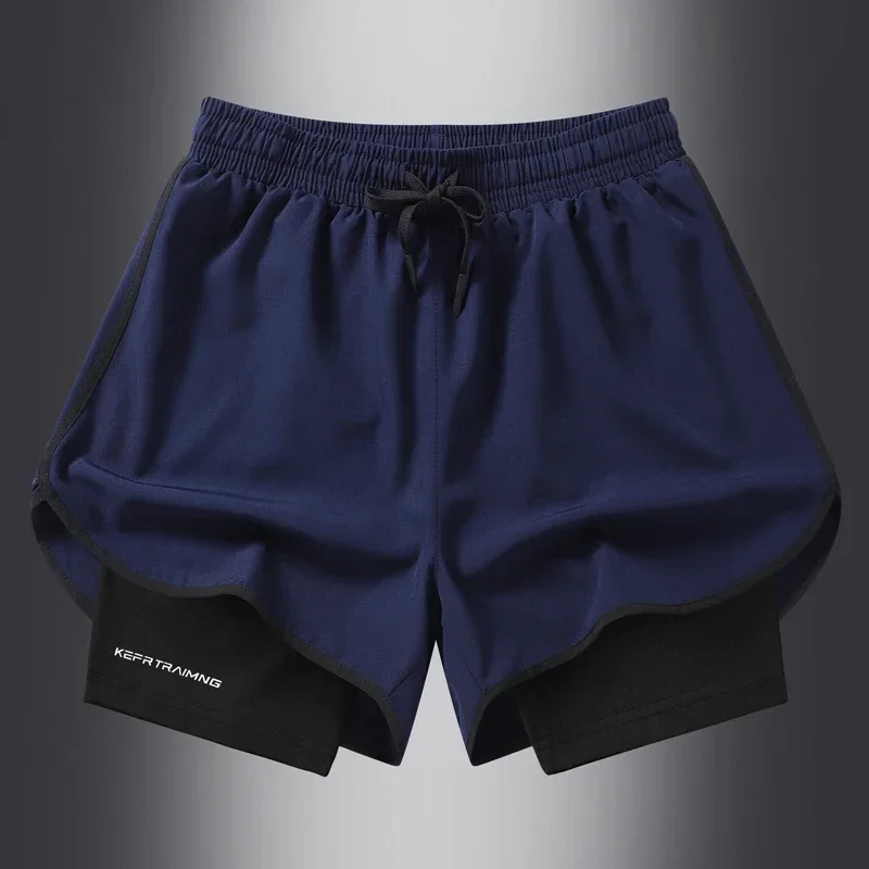 Unisex Running shorts for can hold mobile phones for sports, summer thin layer breathable quick drying elastic capris