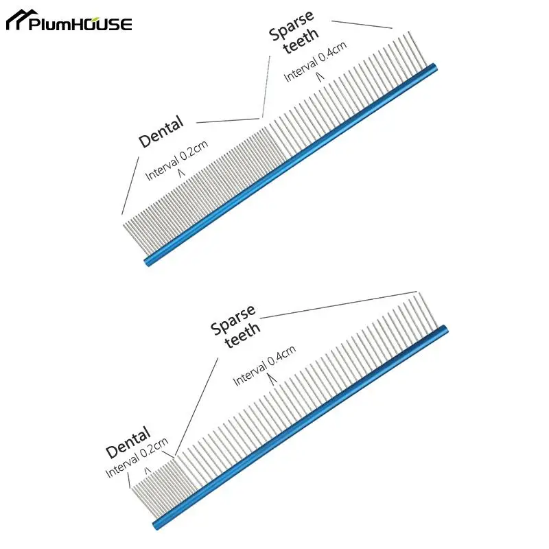 스테인레스 스틸 경량 애완 동물 털 제거 브러시, 개 털 미용 빗, 털 털 제거 브러시, 개 고양이 그루밍, 털 깎기 개용 빗, 30cm