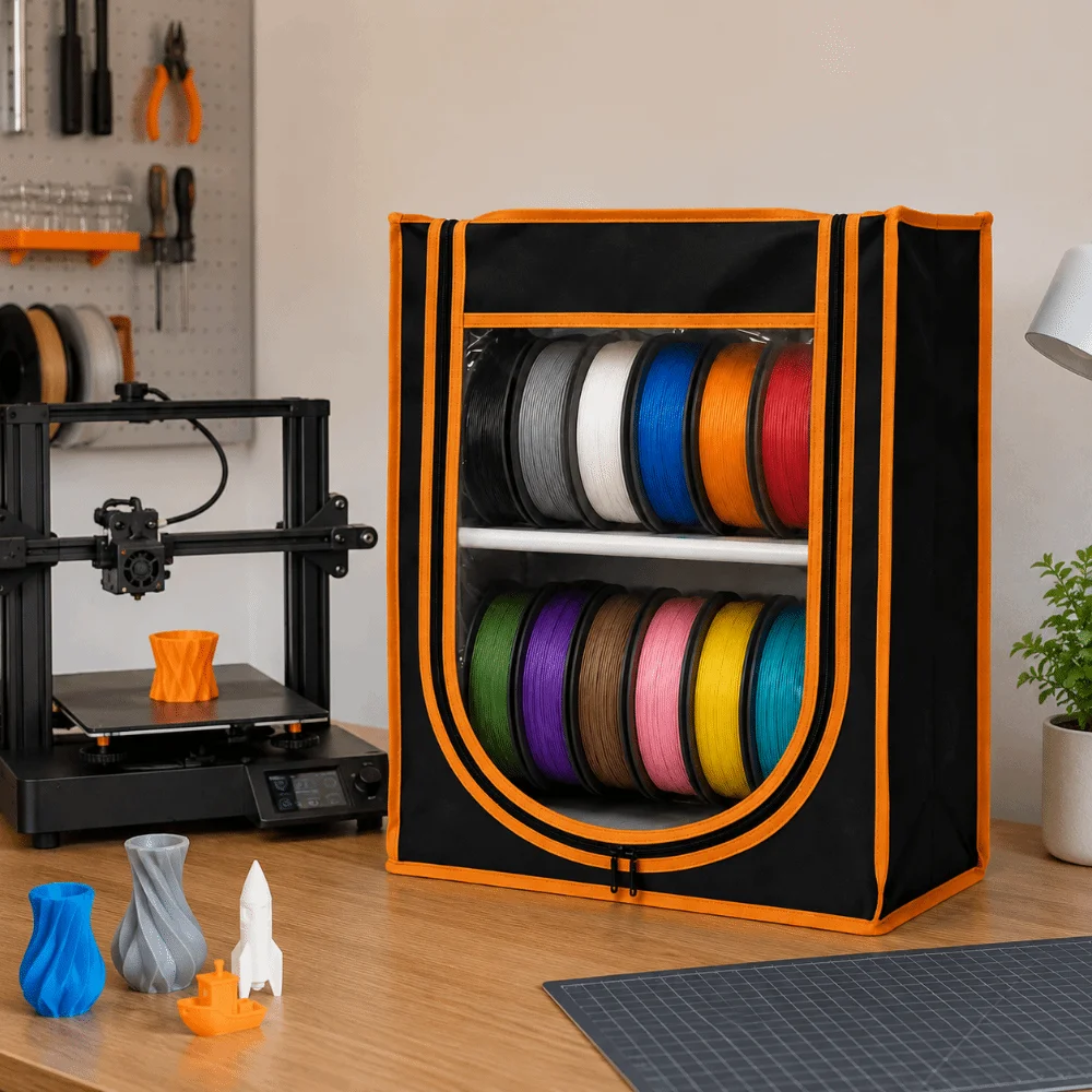 Dual Tier 3D Printer Filament Storage Rack Sealed Dustproof 3D Printing Filament Container Moisture-Resistant Viewable 5