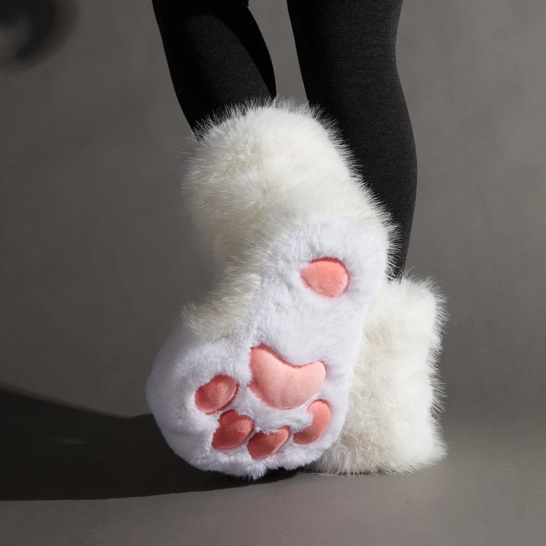 Fursuit-KIG Cozy Claw Slippers Shoes Accessories Furry Cosplay Rubbit Cat Boots Cute Fluffy Animal Manga Part