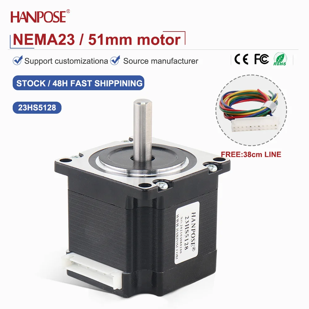 Precision Stepper Motor 1.01N.m 2.8A Body Height 56mm NEMA23 23HS5128 Automation Equipment Assembly Line