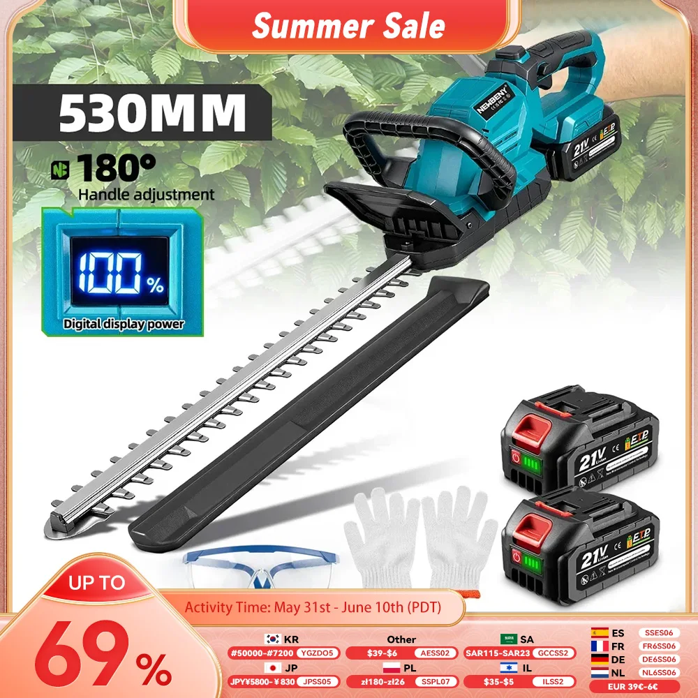 Manche pour taille-haie électrique NewBeny 180 °   Ajuste tondeuse à gazon jardin aménagement paysager taille-haie tondeuse pour Makita batterie broche