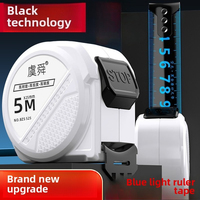 Blue light self-locking tape measure 3m 5m 10m steel tape measure box ruler wear-resistant high-precision ruler