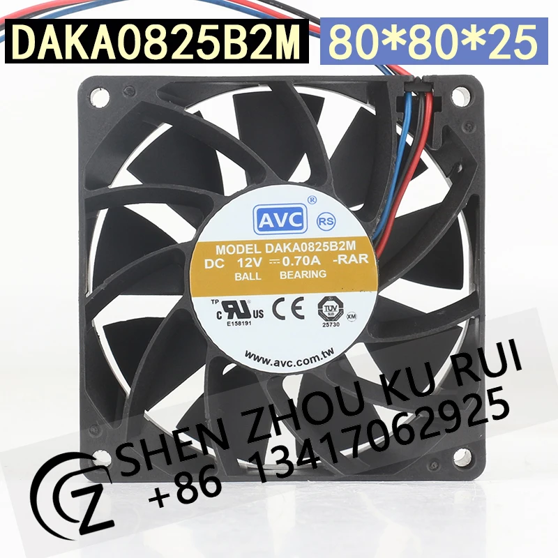 AVC 12V 0.70A 8025 High air volume Violent CPU converter Server 3-wire DAKA0825B2M cooling fan