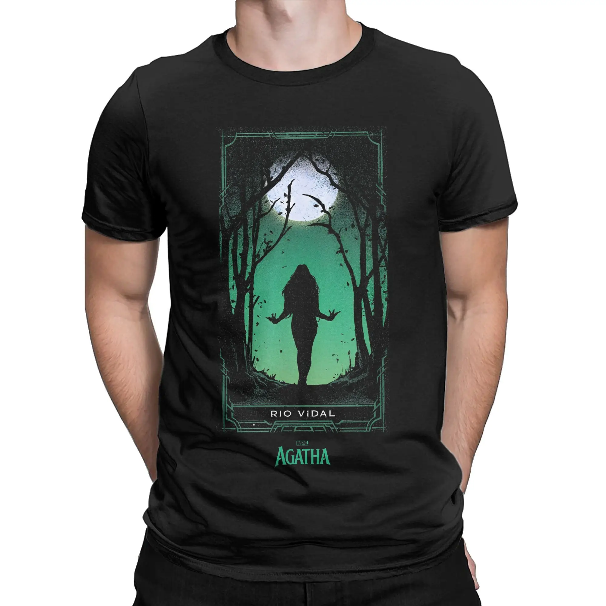 Men Agatha All Along Movie T Shirt Green Rio Vidal Tarot Card Cotton merchandise Leisure Short Sleeve O Neck Tee Gift T-Shirt