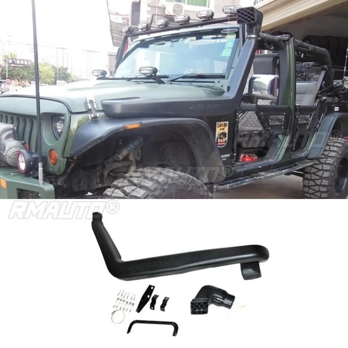 Car Snorkel Kit Air Intake Wading Hose for Jeep Wrangler JK Front Side Snorkel Desert Intake Duct Car Accessories