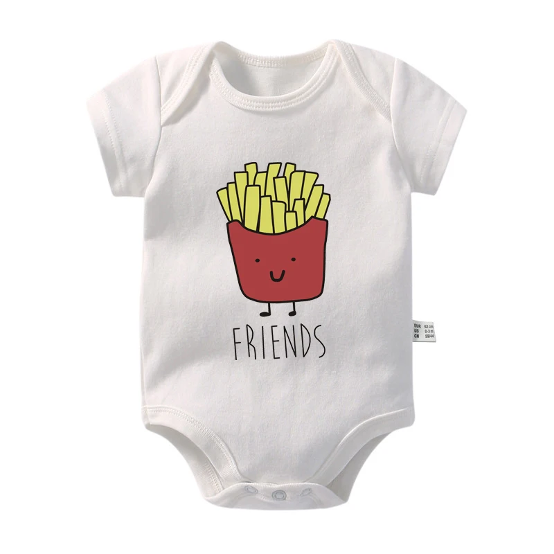 Twins Baby Clothes Best Friends Twins Jumpsuits Summer Cotton Boys Girls Bodysuits Brother Sister Rompers Baby Gifts Outfits