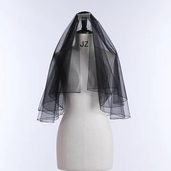 Wholesale Black Bridal Lace Veils With Comb Short Two Layer Elegant Women Wedding Veils Hair Accessories Boda Velo De Novia