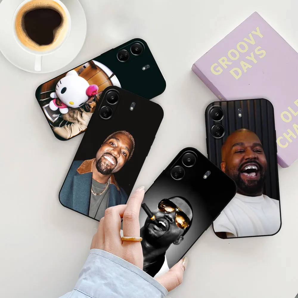 

Funny Kanye West Ye Rapper Phone Case For Redmi 13C 12C 12 10 10C 9 9C K60 K50 K40 K40S Ultra Gaming Pro Plus Black Soft Cover