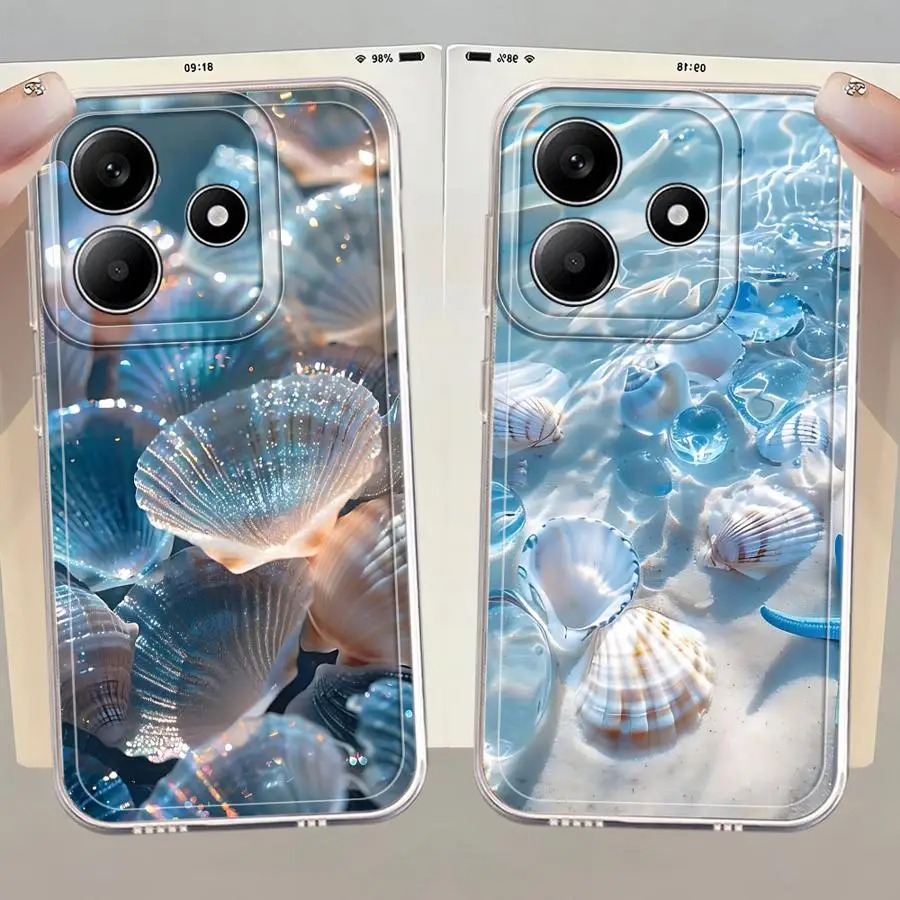 Casing Penutup Ponsel Lembut untuk Xiaomi Redmi Note 13C 9 9S 10S 14 Pro Plus 13 11S 11 A4 12S 12 14C Cangkang Bawah Air Warna-warni