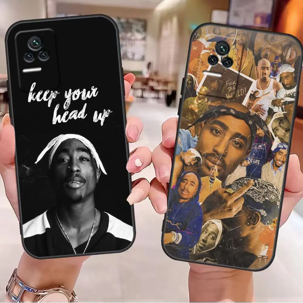 Rap Singer Tupac Shakur Phone Case For Redmi 13C 12C 12 10 10C 9 9A 9T 8 13T K60 Ultra K50 K40S K40 K30 K20 Gaming Pro A2 Cover