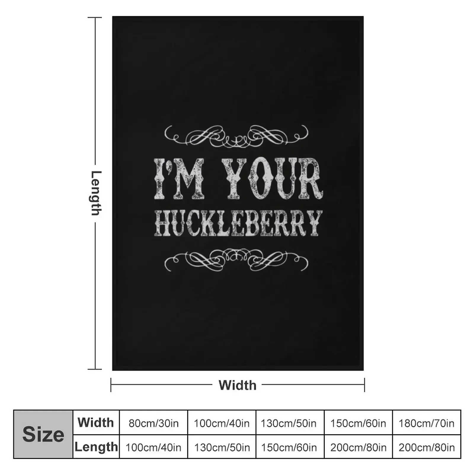 I'm Your Huckleberry White Western Design from Tombstone Lore Throw Blanket Sleeping Bag Flannel Blankets