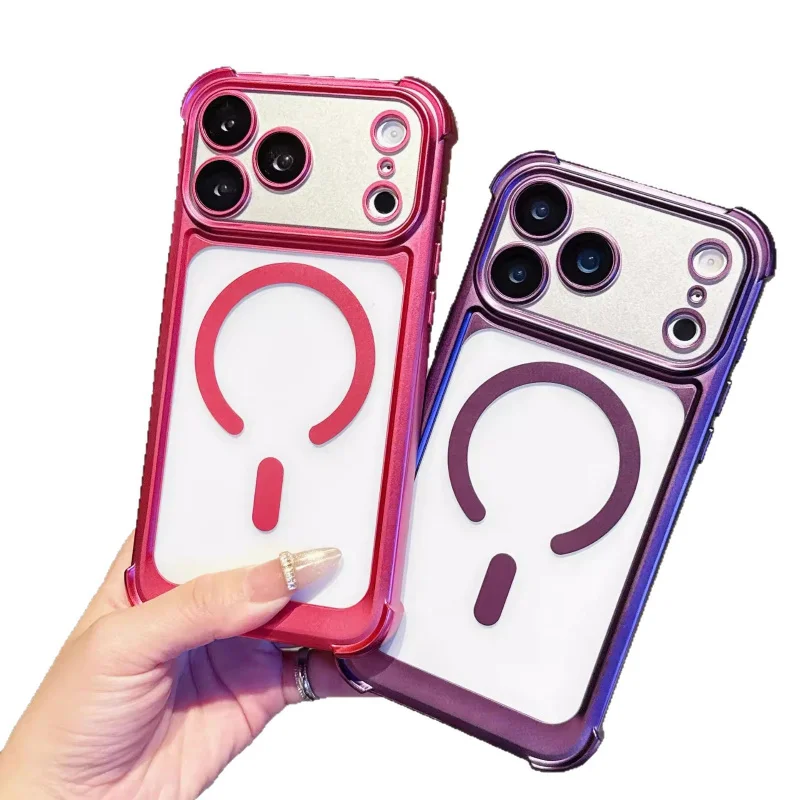 

Suitable for iPhone 17 Pro max matte matte matte magnetic phone case, Apple 16 four corner airbag anti drop protective cover