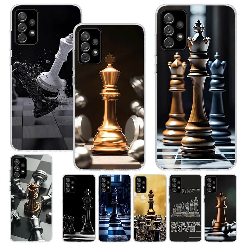 Competitive Chess Game Phone Case For Samsung Galaxy A15 A55 A14 A54 A13 A53 A12 A52S A25 A24 A35 A34 A23 A33 A22 A32 A04S A03S 