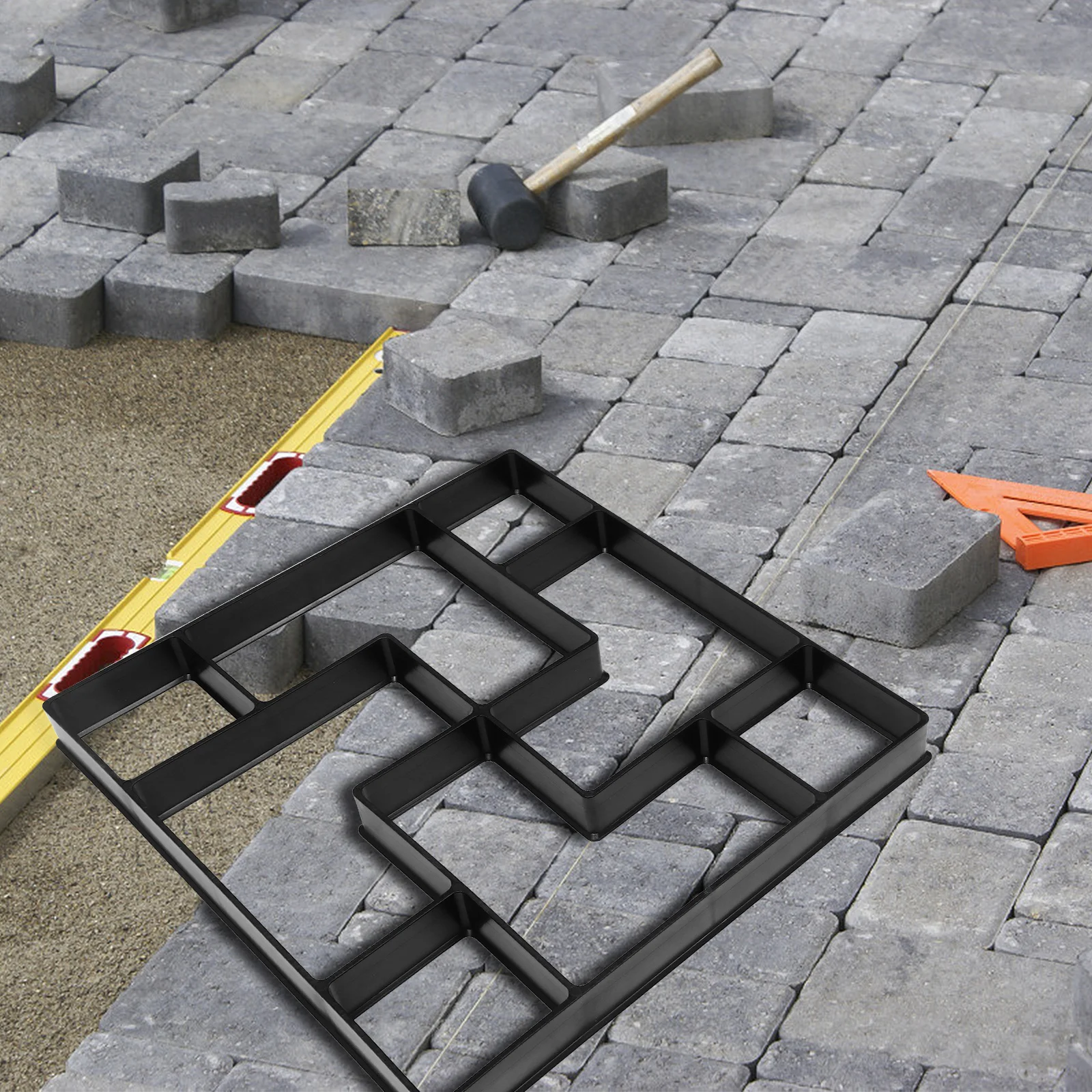 

1pc Concrete Garden Mold Durable Paving Mould For Diy Stepping Stone Path Making Cement Floor Tile Pavement Garden Decor Tool