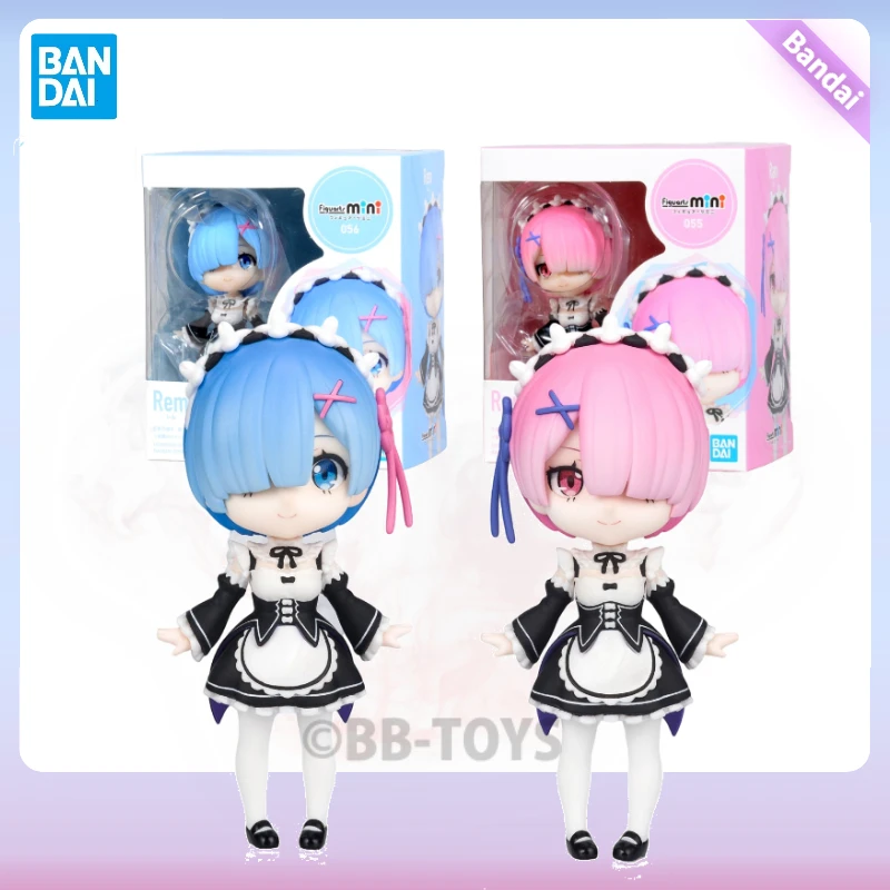 In Stock Bandai Figuarts Mini Ram Rem Re:Zero - Starting Life in Another World Anime Action Figure Toy Gift Model Collectible BB