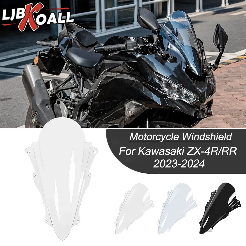 For Ninja ZX4R ZX4RR 2023 2024 Motorcycle Windshield Windscreen Wind Deflector for Kawasaki ZX-4R ZX-4RR ZX 4R 4RR Accessories