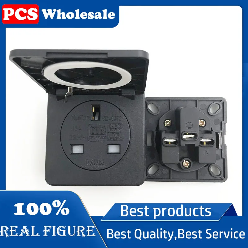 British standard BS Hong Kong square clamshell outdoor rain dust outlet 13 a British rules on CE waterproof connector