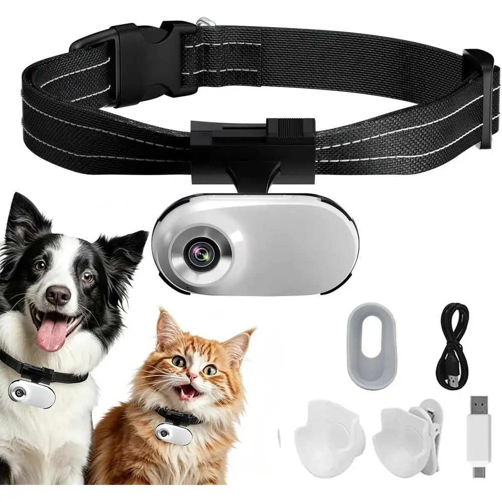

1080P HD Pet Camera Collar with Wireless Mini Sport Action Cam for Outdoor and Indoor Activities