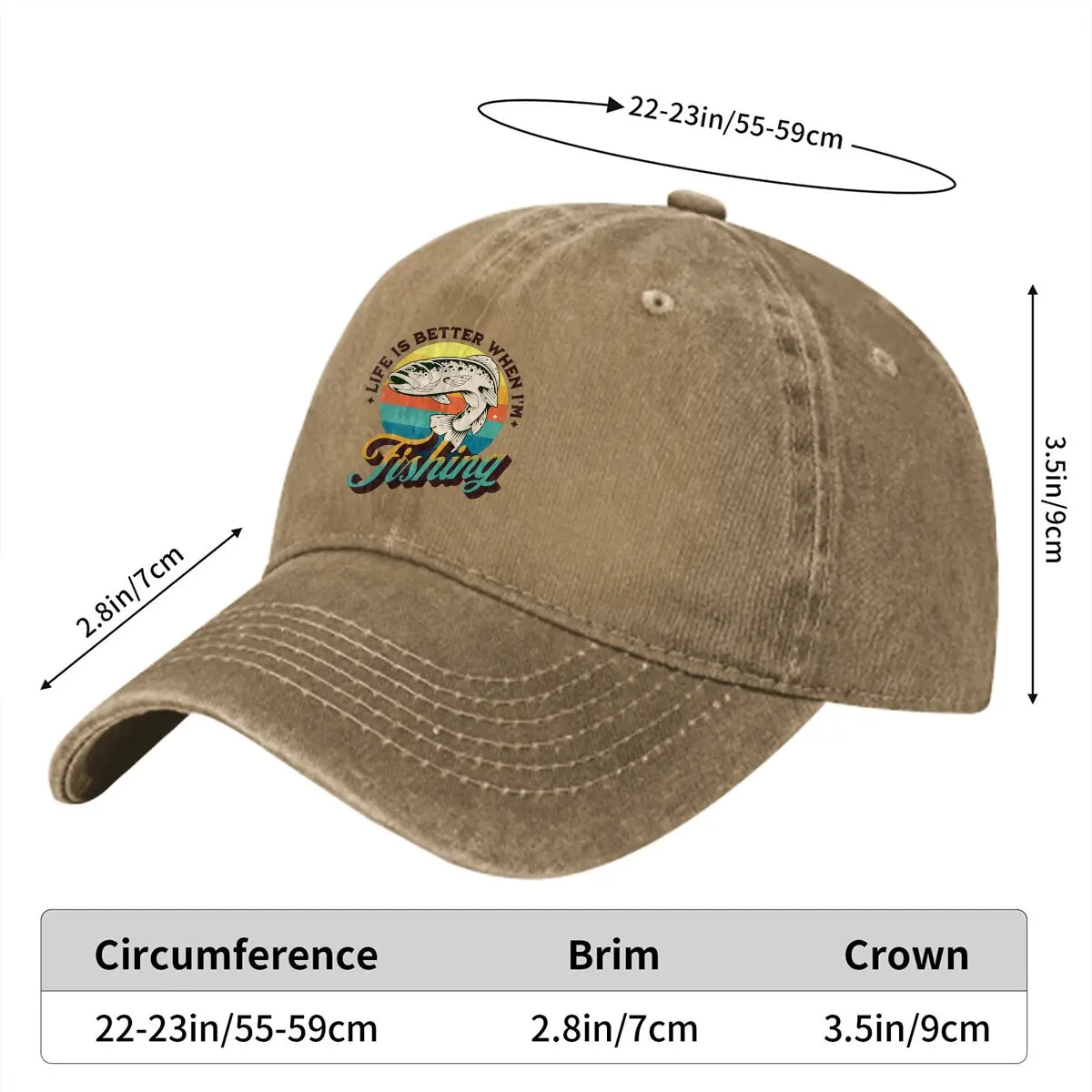 Life is Better When I'm Fishing Baseball Cap Men Hats Women Visor Protection Snapback MILF Caps