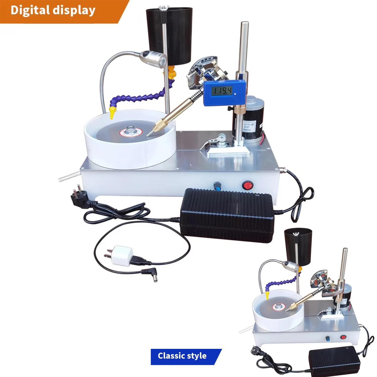 

Mini Gemstone Grinding Faceting Machine Faceted Jewelry Polishing Machine Polisher Flat Grinder Lapidary Machine 120W 2800RPM