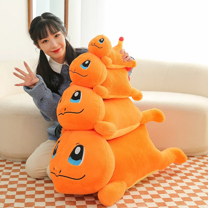 

70/90cm Huge Pokemon Charmander Anime Plush Toys Big Pokémon Plushie Crouching Style Charizard Plushie Dolls Gifts for Children