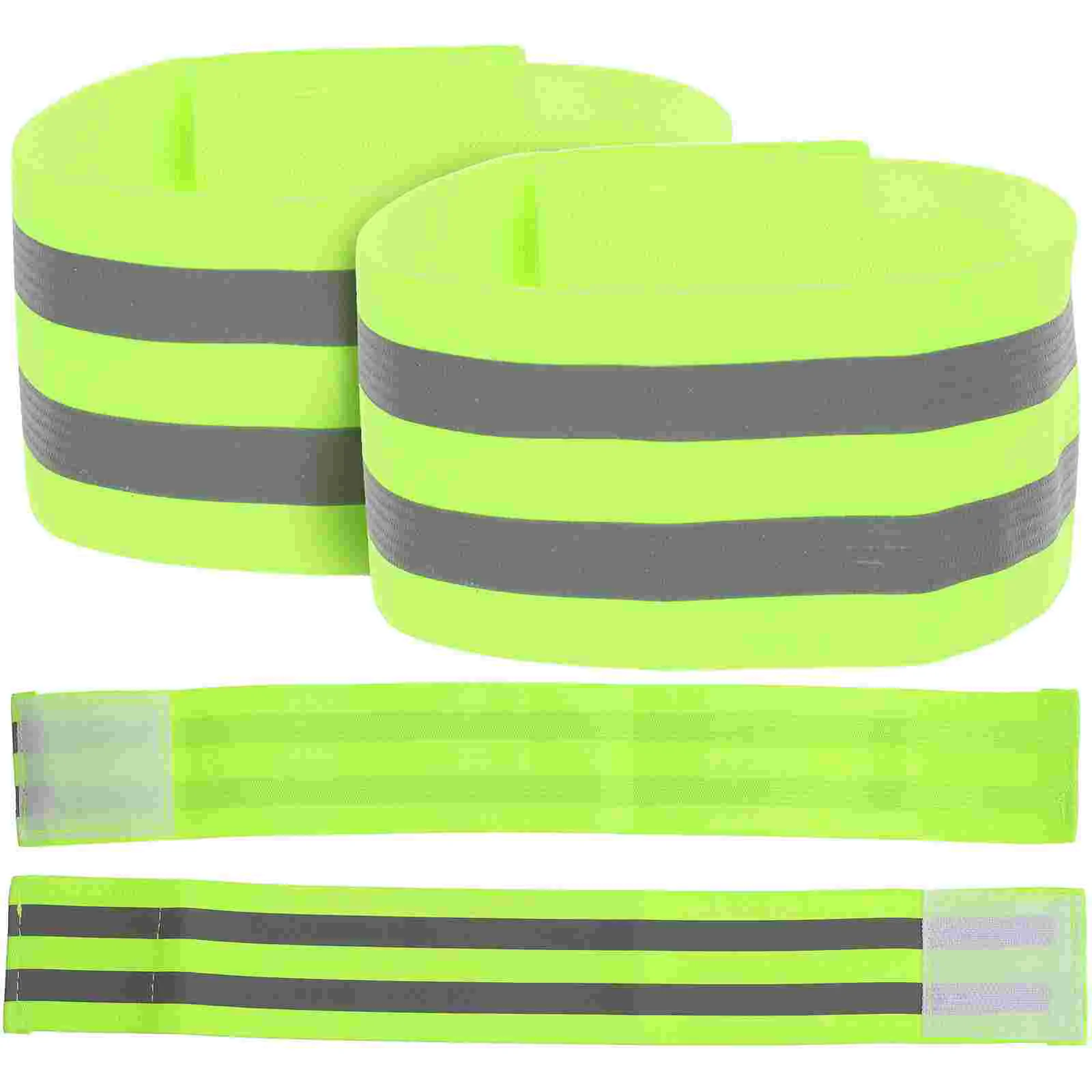 4 Pcs Reflective Wrist Strap Working Vest Running Arm Bands Tape Strips Safety Straps Bracelets for Clothing Sports