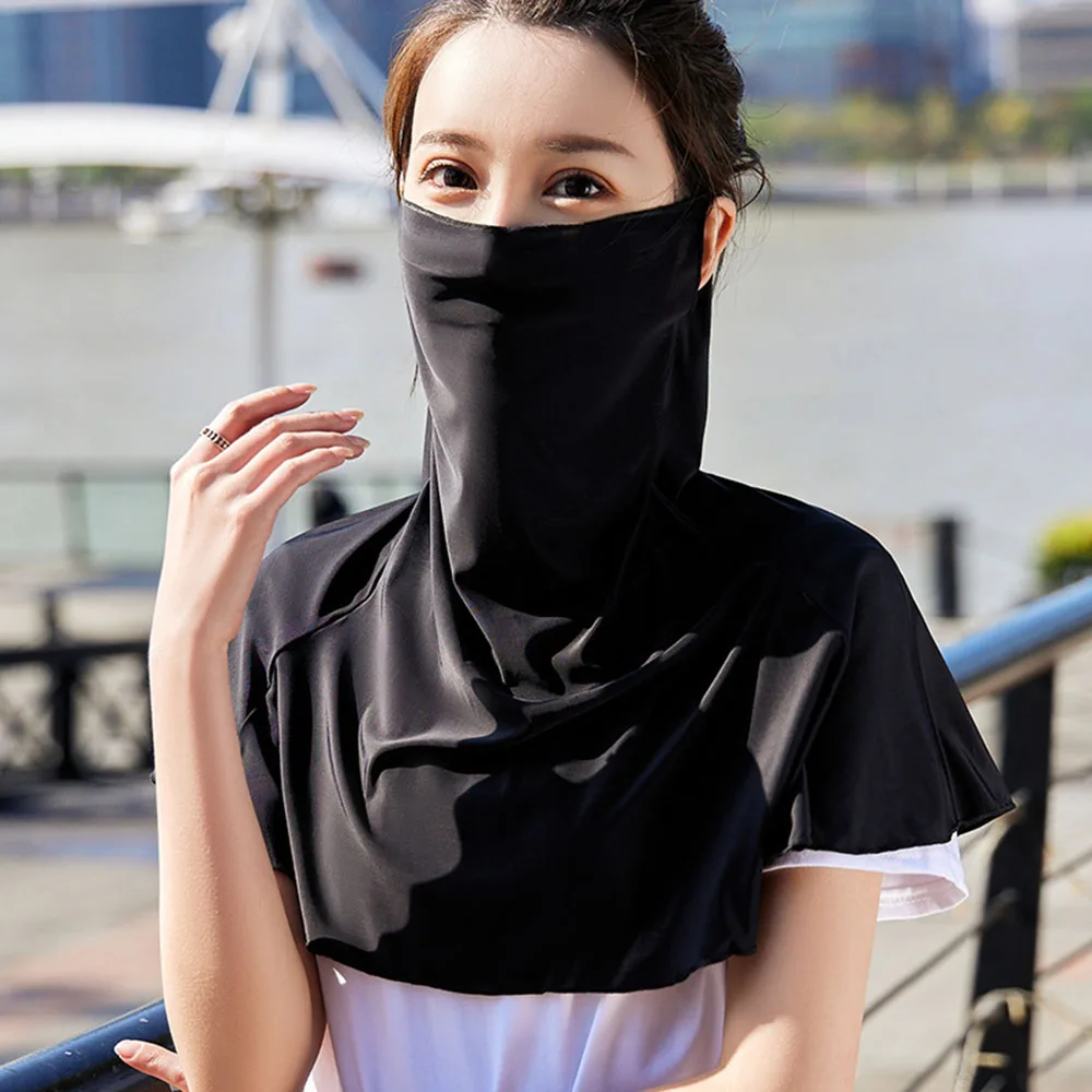 

Summer Cycling Sunscreen Mask Face Cover Outdoor Neck Wrap Cover Ice Silk Ear Hanging Mask Sun Proof Bib Face Scarf Dustproof