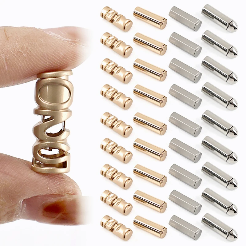 Wholesale 50/100/200Pcs Metal Cord End Stopper Lock for Sweater Trousers Shoelace Drawstring Rope DIY Clothing Accessories