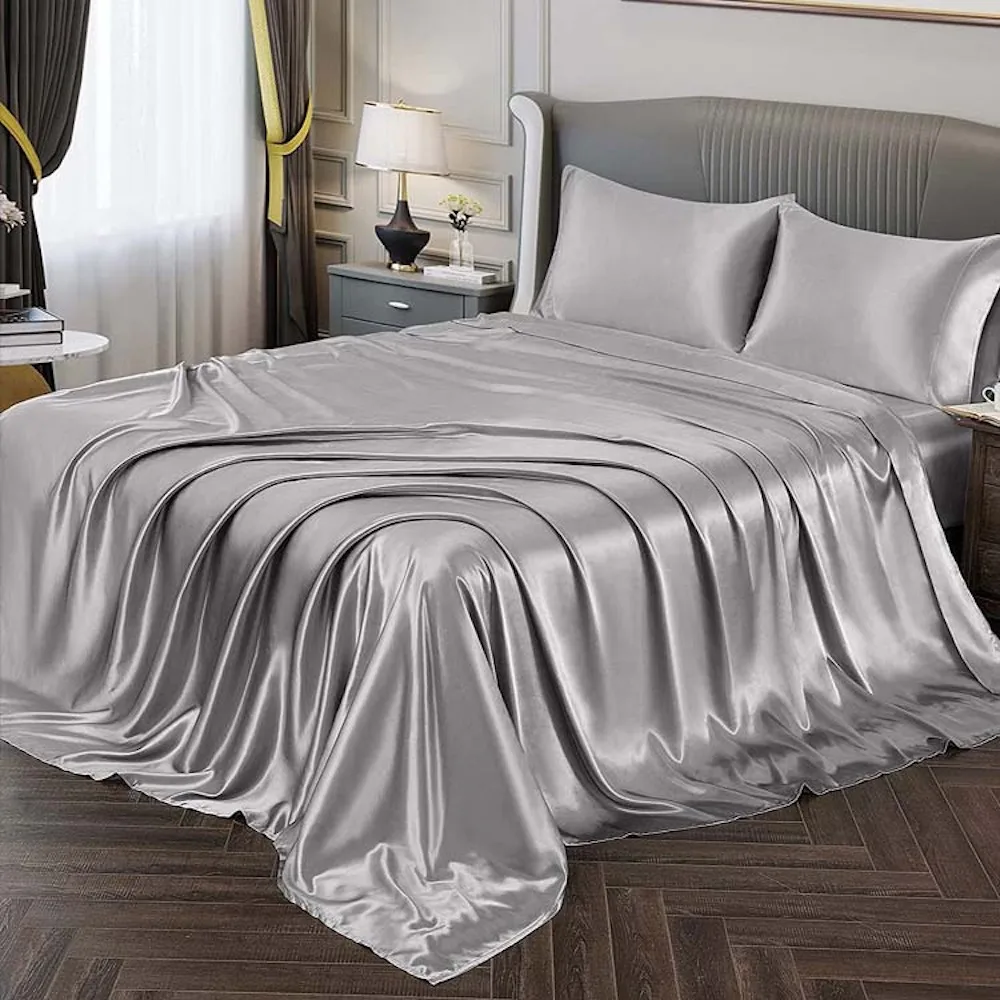 

High Quality Breathable Silk Bedding Set 100% Natural Mulberry Silk Satin 22 momme Comfortable Anti-static 03