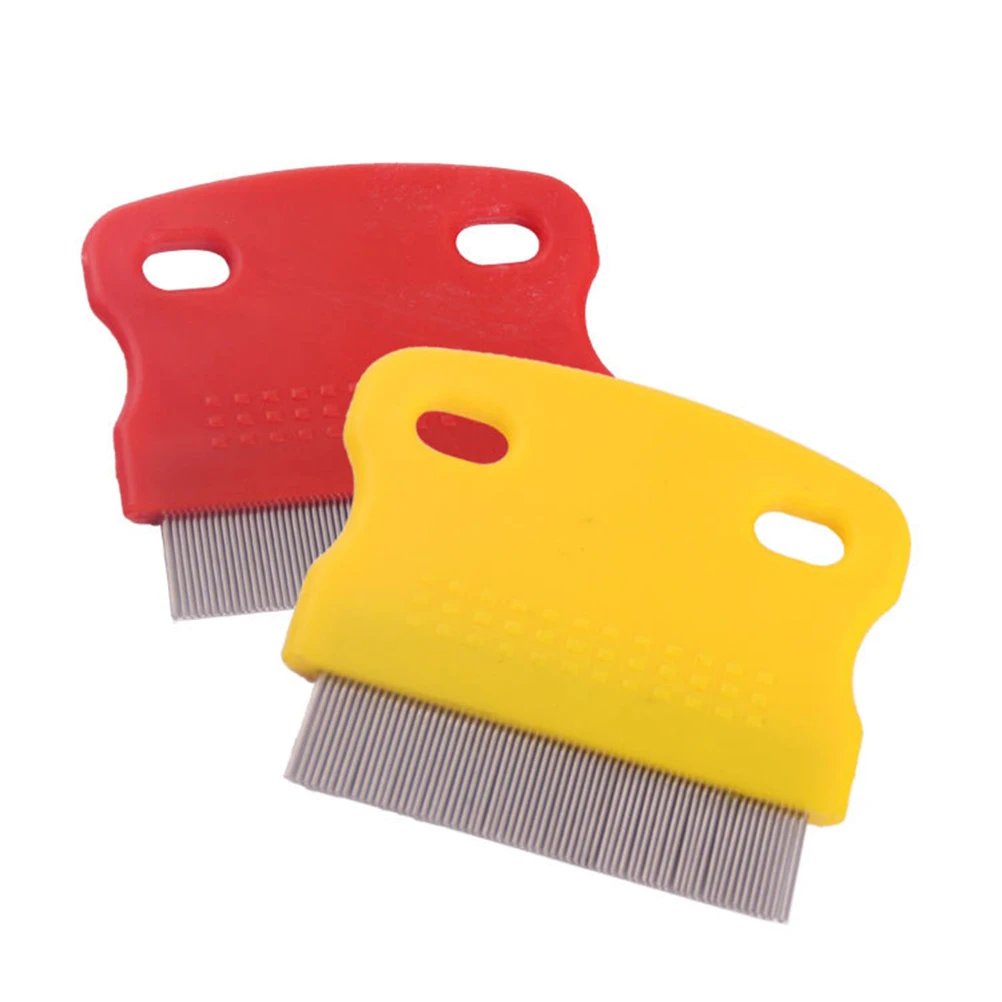 

2 Pcs Stainless Steel Pet Comb for Dog Cat Hair Removal Grooming Tool Knot Defur Smooth Round Needle Flea Remover Pet Supplies