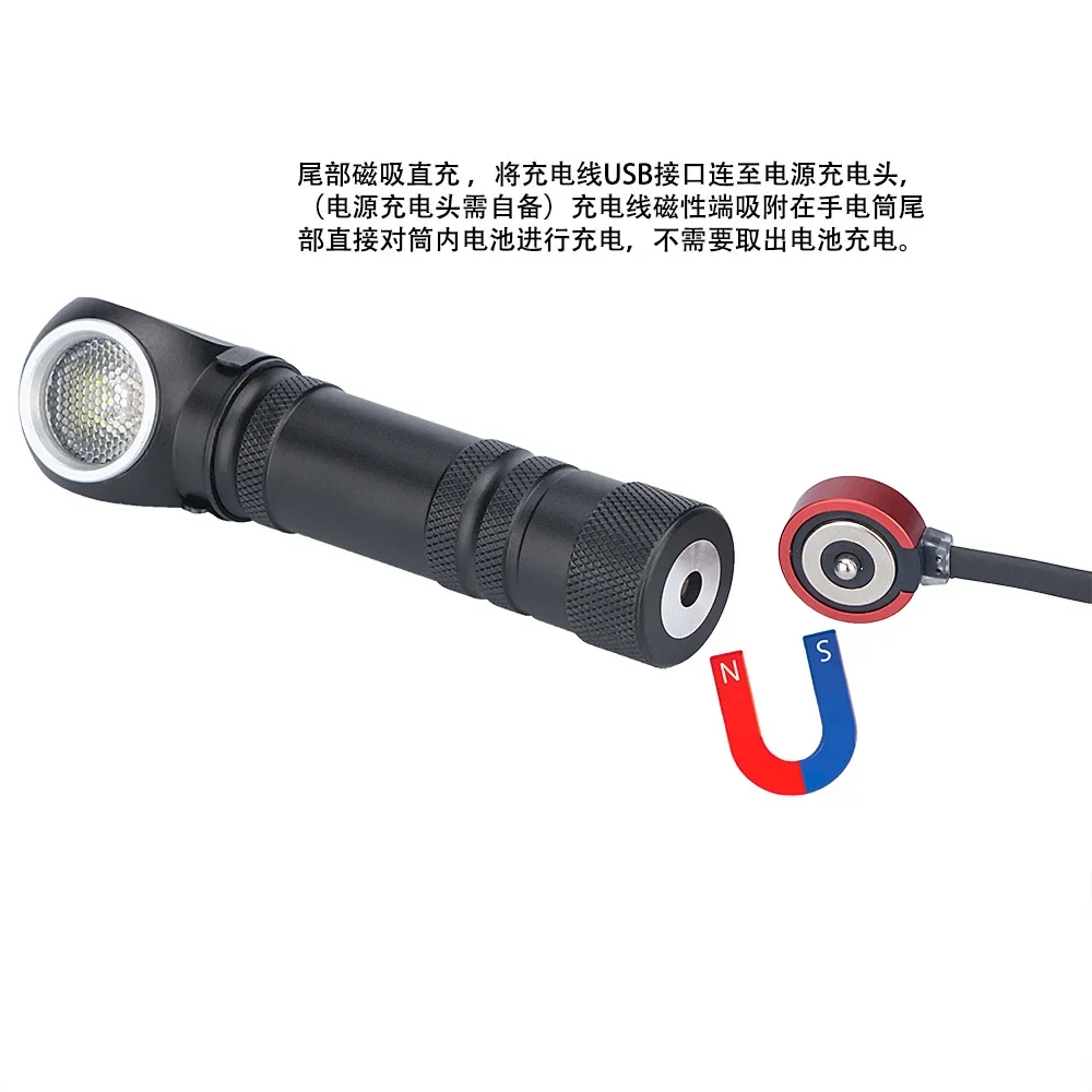 Strong Light LED Lighting Portable Multi-Function Flashlight Headlight Dual-Purpose Built-in Battery Magnetic Charging