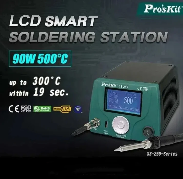 

Pro'sKit SS-259H digital temperature control welding table anti-static constant temperature soldering iron soldering tool