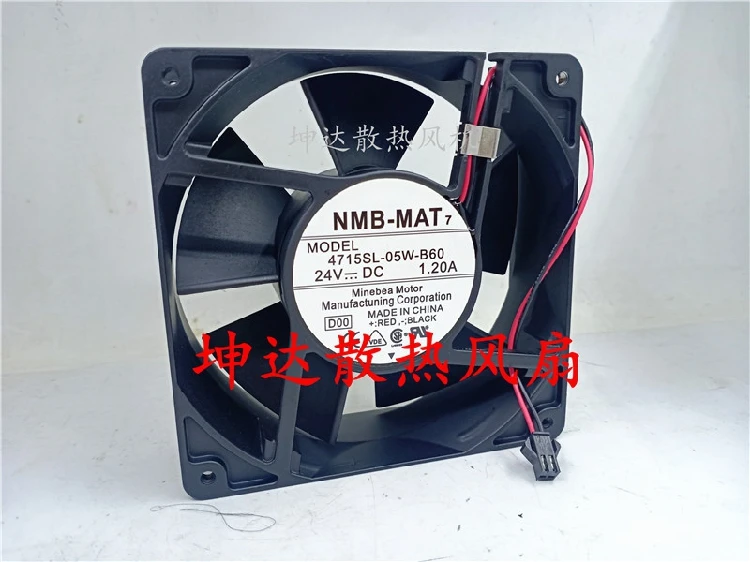 

NMB 4715SL-05W-B60 D00 DC 24V 1.20A 120x120x38mm 2-Wire Server Cooling Fan