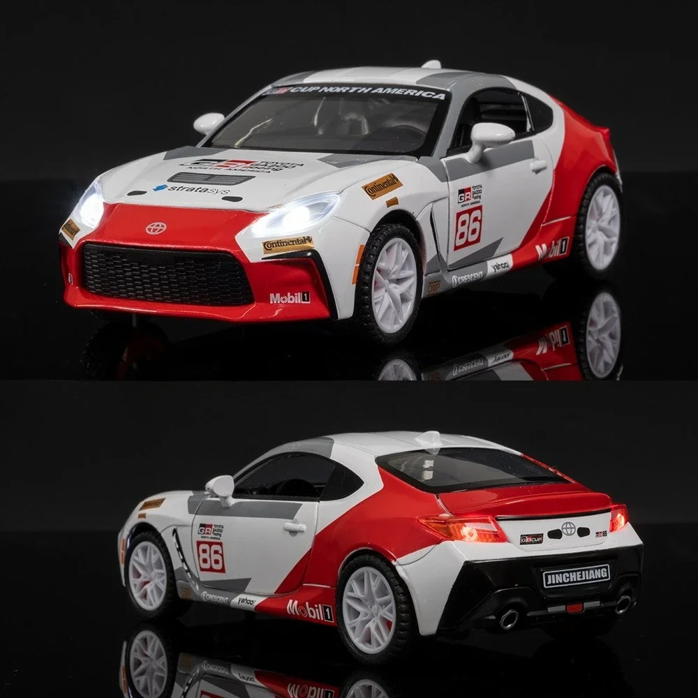 1:32 스케일 GR86 코롤라 자동차 모형 장난감 문 열림 음악 조명 후진 미니어처 차량 모델 거실 장식