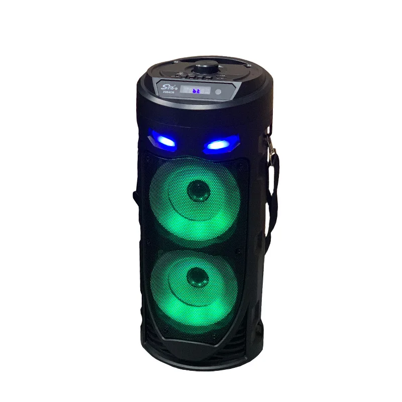 ZQS4239 double 4 inch square dance bluetooth audio mobile portable colorful double speaker barrel high power