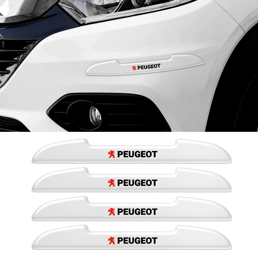 

4pcs Transparent Car Door Edge Anti-Collision Protector Stickers Valve For Peugeot 206 207 208 306 307 308 508 107 408 2008 3008