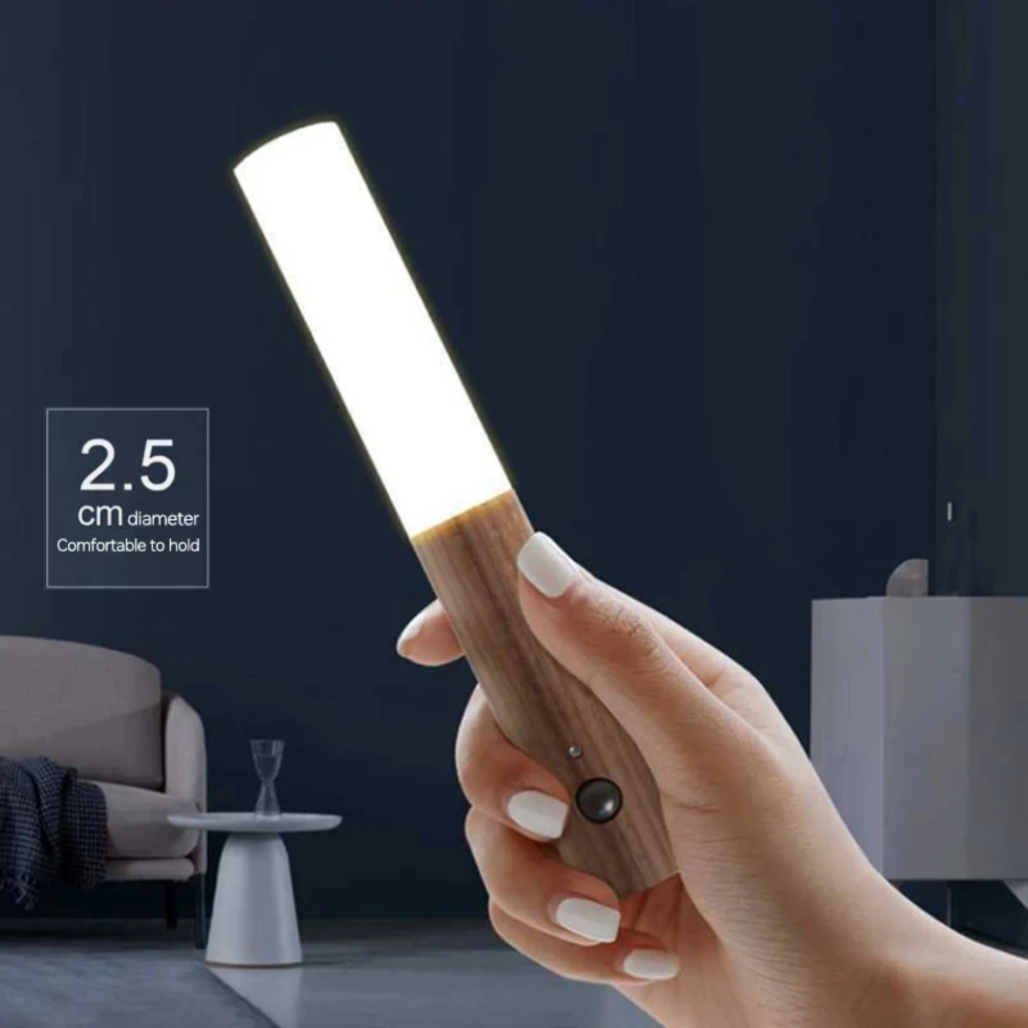 LED Wood Night Light com Sensor de Movimento PIR, Lâmpada de parede, USB recarregável, Escada e Quarto Lâmpadas, Iluminação de cabeceira, Novo