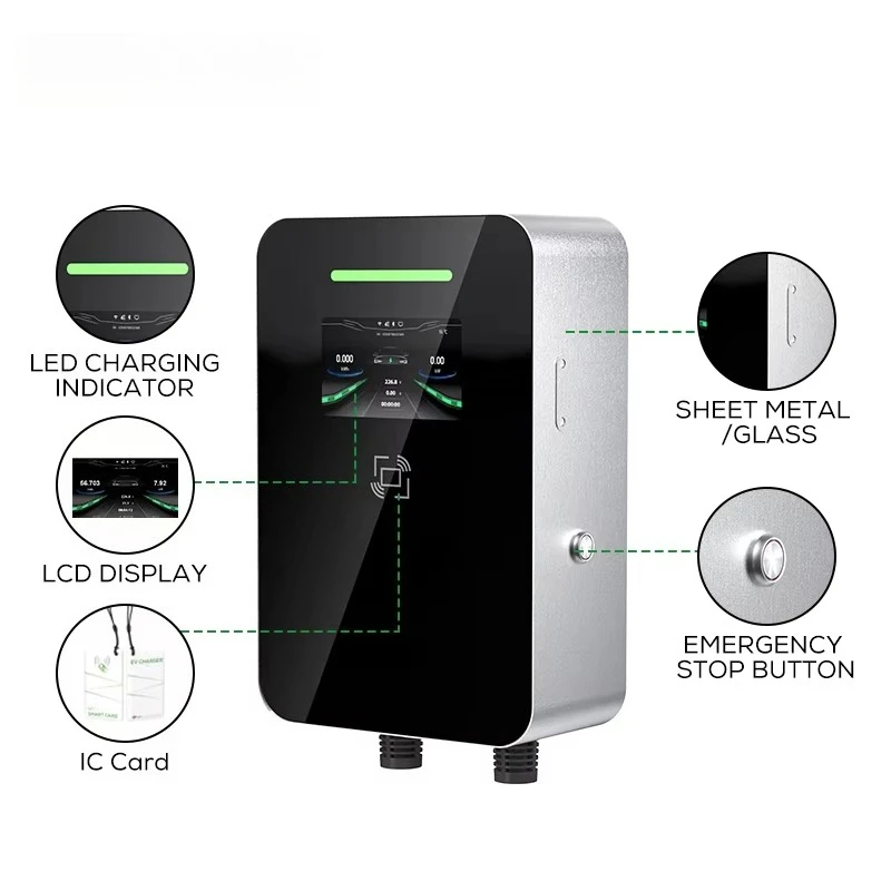 APP Control 220V-480V Electric Fast Charging Wallbox 7KW EV Charger Nacs Interface Standard 32A Rated Current New
