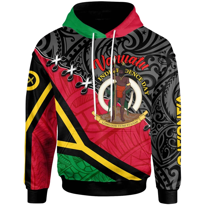 

3D Epi Seal Of Vanuatu Polynesian Patterns Print Hoodies For Men Vanuatu Coat Of Arms Graphic Hooded Sweatshirts Hoodie Clothing