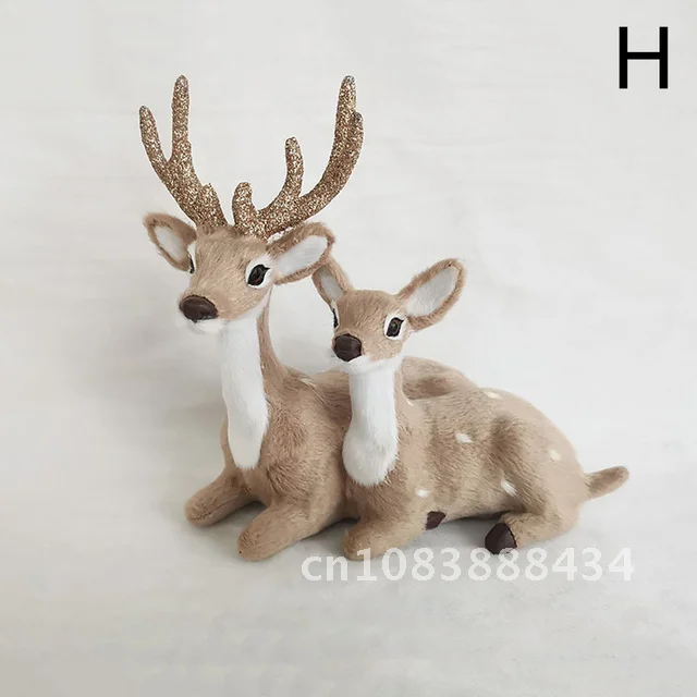 

Simulation Deer Miniatures Desktop Ornaments Artificial Micro Landscape Mini Deer Crafts For Home Christmas Party Decoration