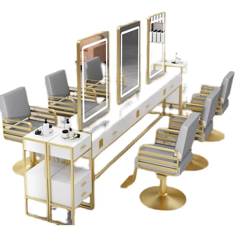 Luxury Double Mirror Desk For Hair Salon & Bedroom New Styling Station Dedicated For Hairdressing Hair Salon