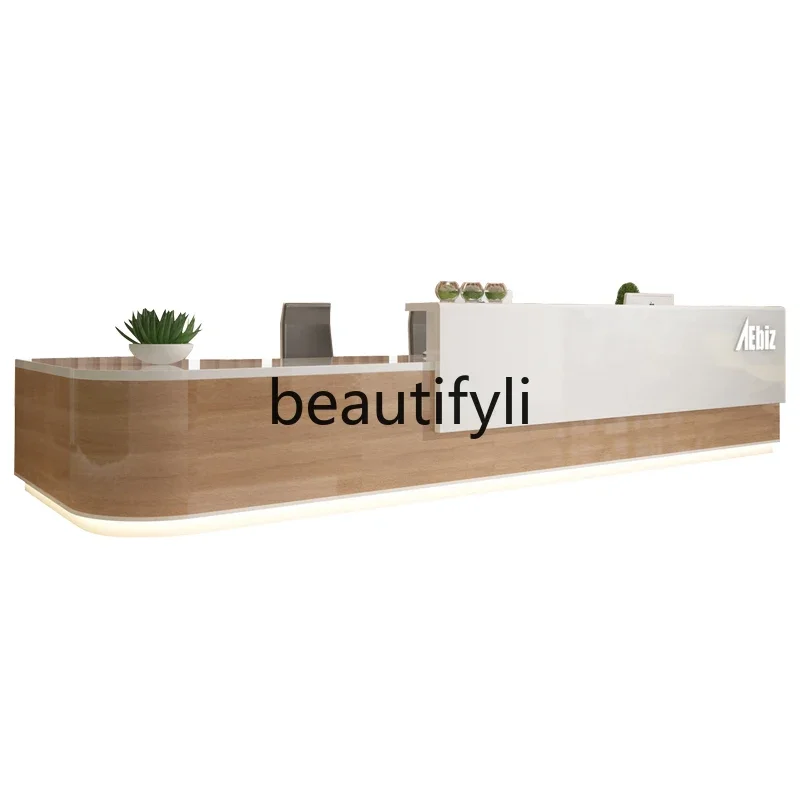 ZzqCompany رسمت مكتب الاستقبال مكتب الاستقبال بسيط الحديثة صالون تجميل فندق أمين الصندوق مكتب مخصص الزاوية منصة مشروبات