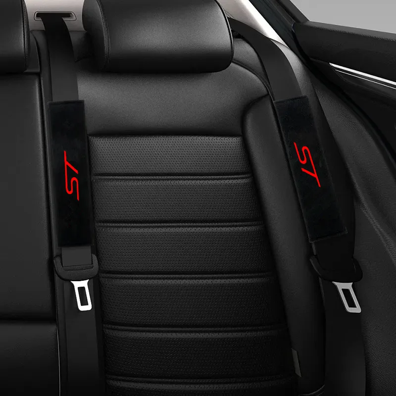 2Pcs Car Safety Belt Shoulder Cover Pad Plush Seat Belt Shoulder for ST Mondeo Fusion Kuga Focus MK2 Auto Interior Accessories