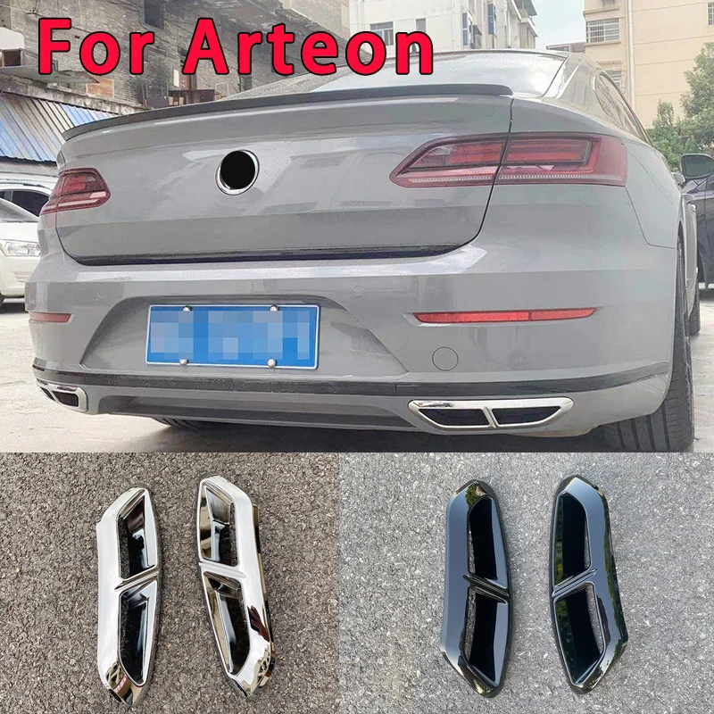 For VW Arteon Chrome Decoration 2018 2019 2020 Bright black Exhaust Port Personalized Sports kit