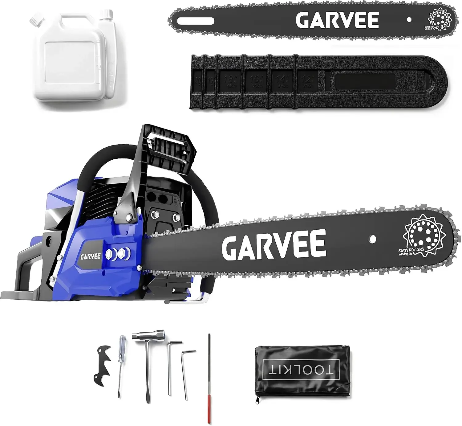 20-Inch Gas Chainsaw, 52cc 2-Stroke Top-Handle Gas-Powered Chainsaw with Ergonomic Non-Slip Handle & Dual Tanks, Quick-Start for Tree Pruning, Wood Cutting & Yard Maintenance