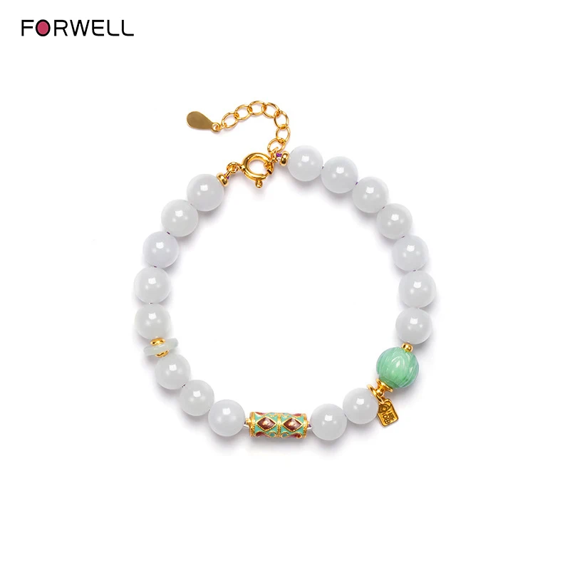 

FORWELL Natural Jadeite Bracelet - Exquisite Elegant Simple Luxury Quality Fashion Jewelry Ideal Gift for Girlfriend