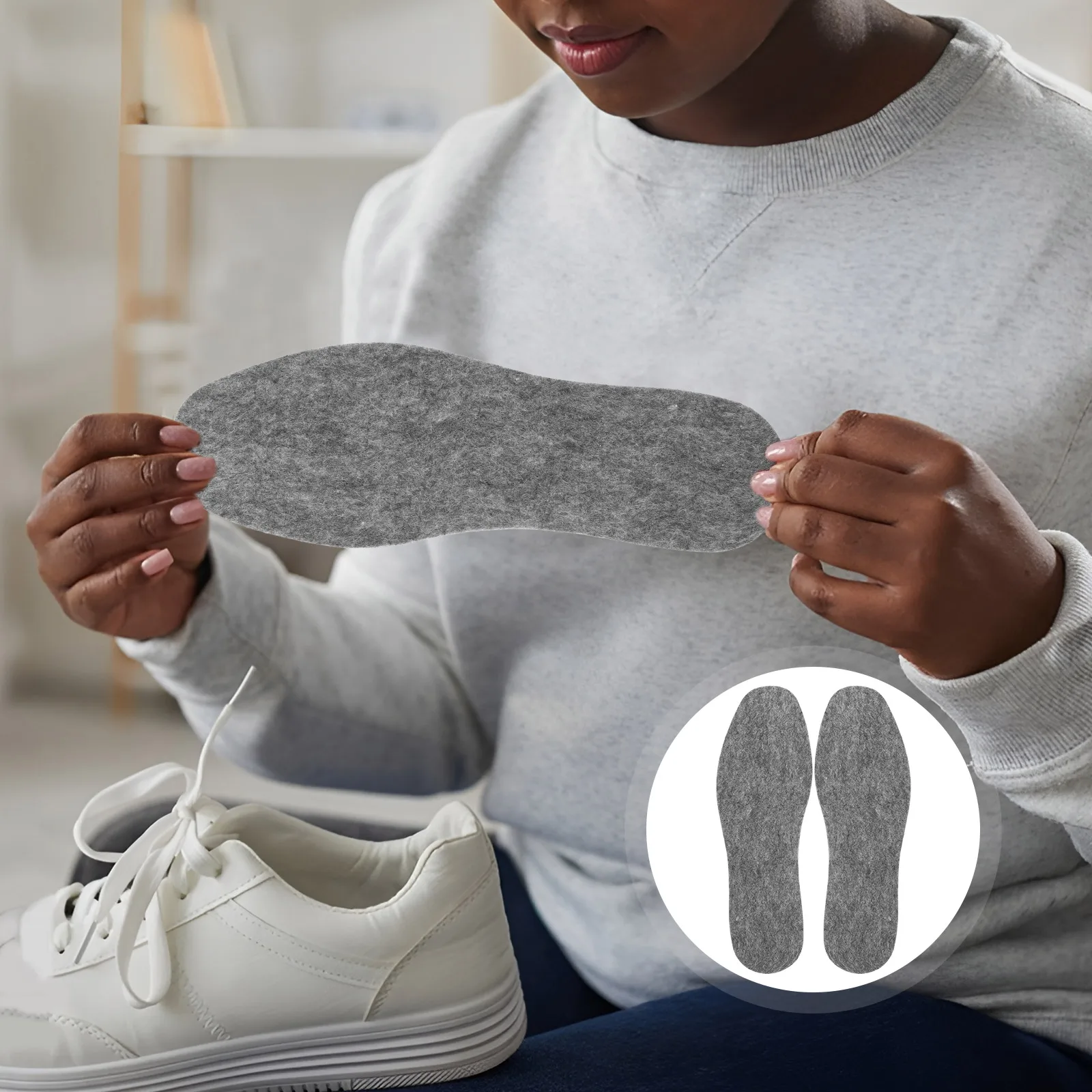 

Wool Felt Insole Breathable Shoe Cushions Multifunction Comfortable Insoles Boots Pads Foot Warmer Shoes